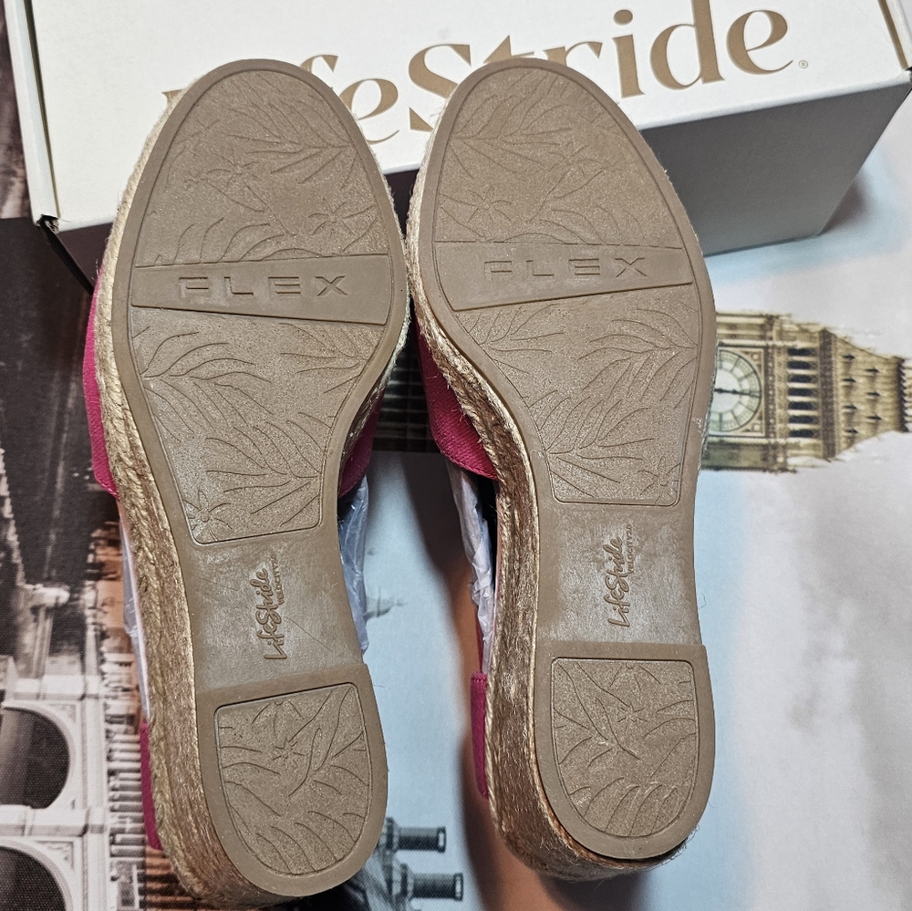 LifeStride Tess Espadrille wedge sandal color Pink women's size 9 with box - Picture 7 of 7